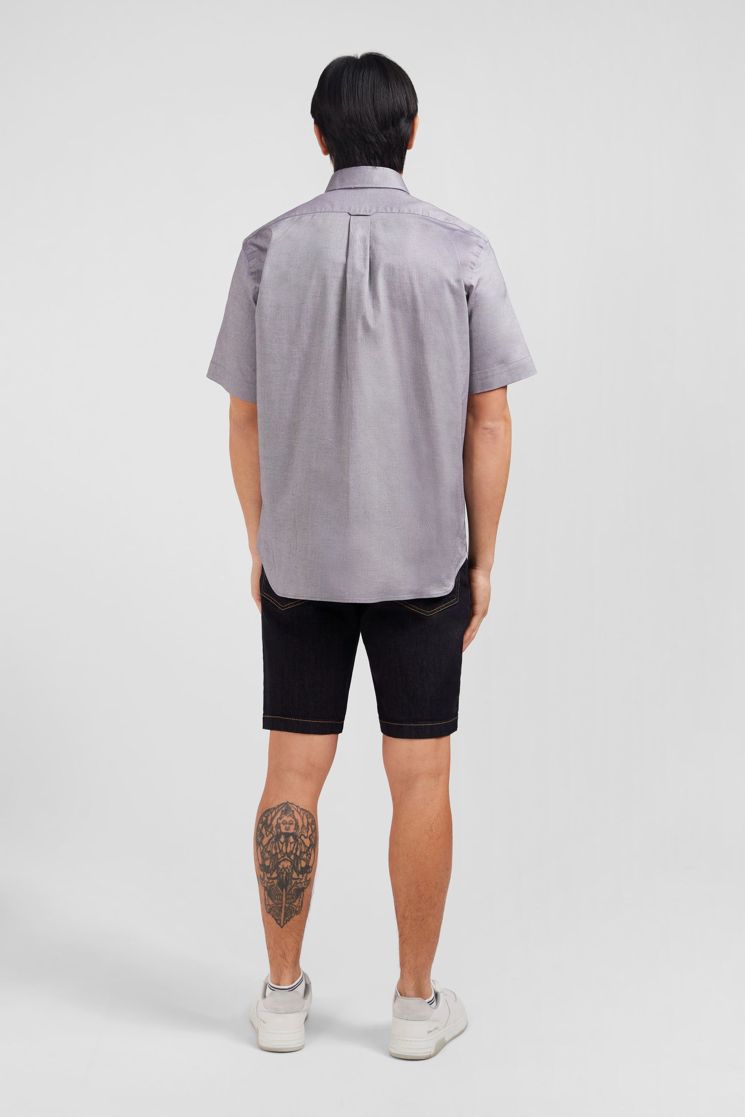 Short sleeved grey cotton shirt