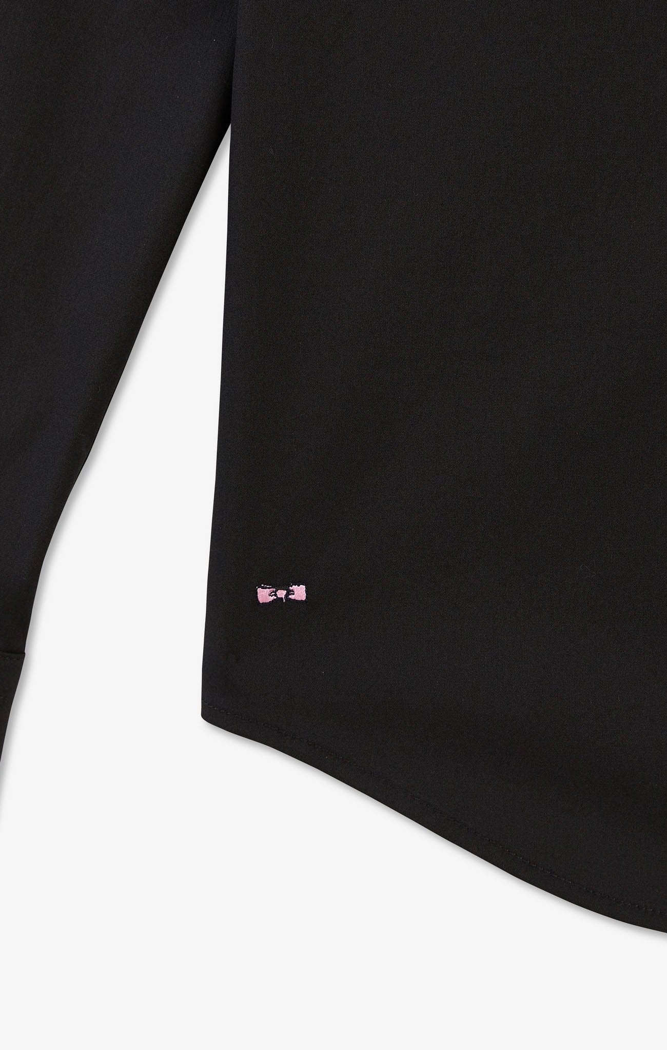 Slim-fit black shirt in stretch poplin