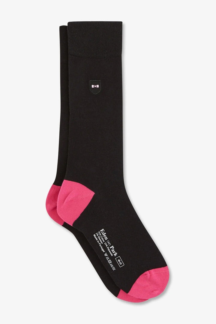 Long black colour-block socks