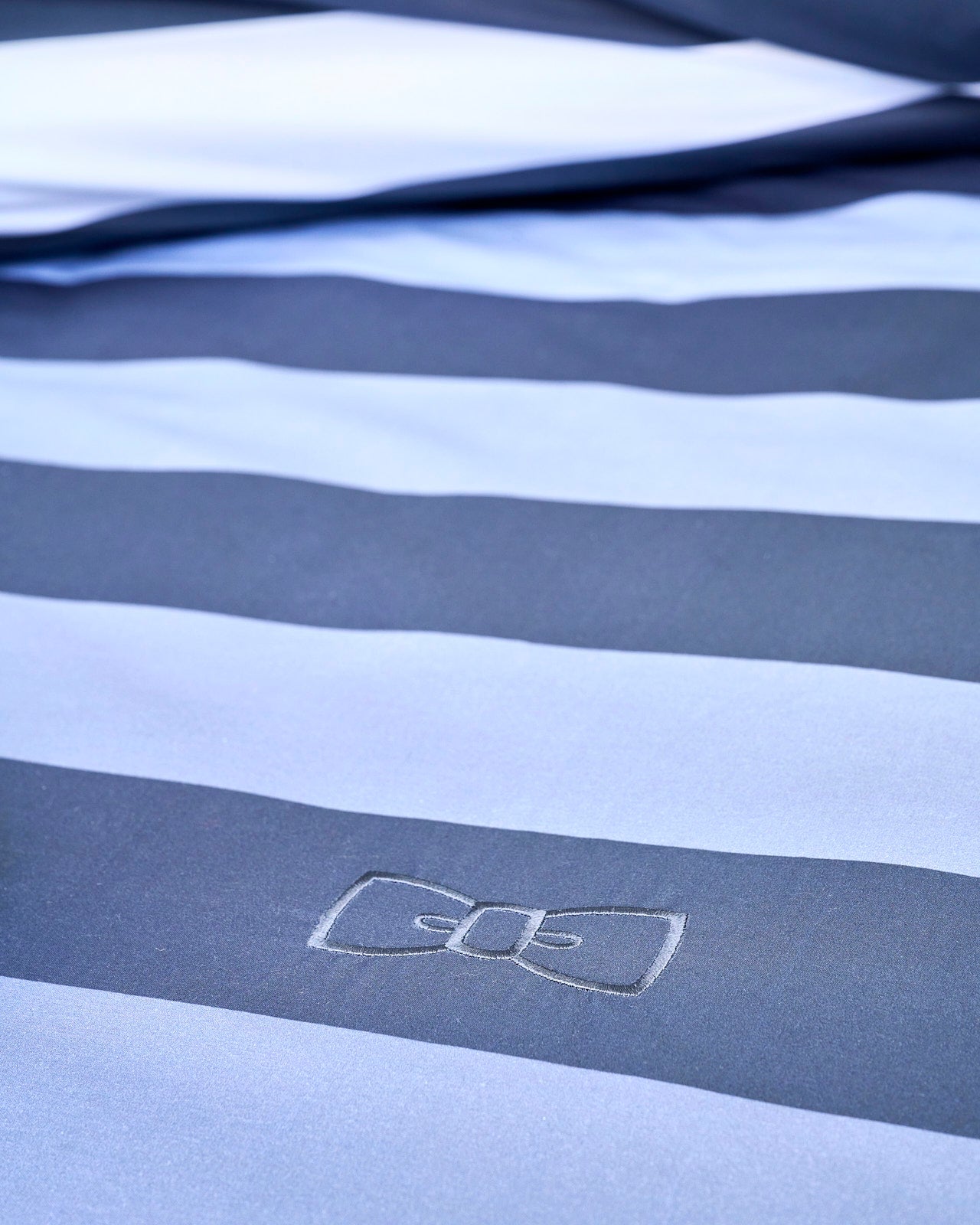 Housse de couette en percale de coton à rayures marine dégradées