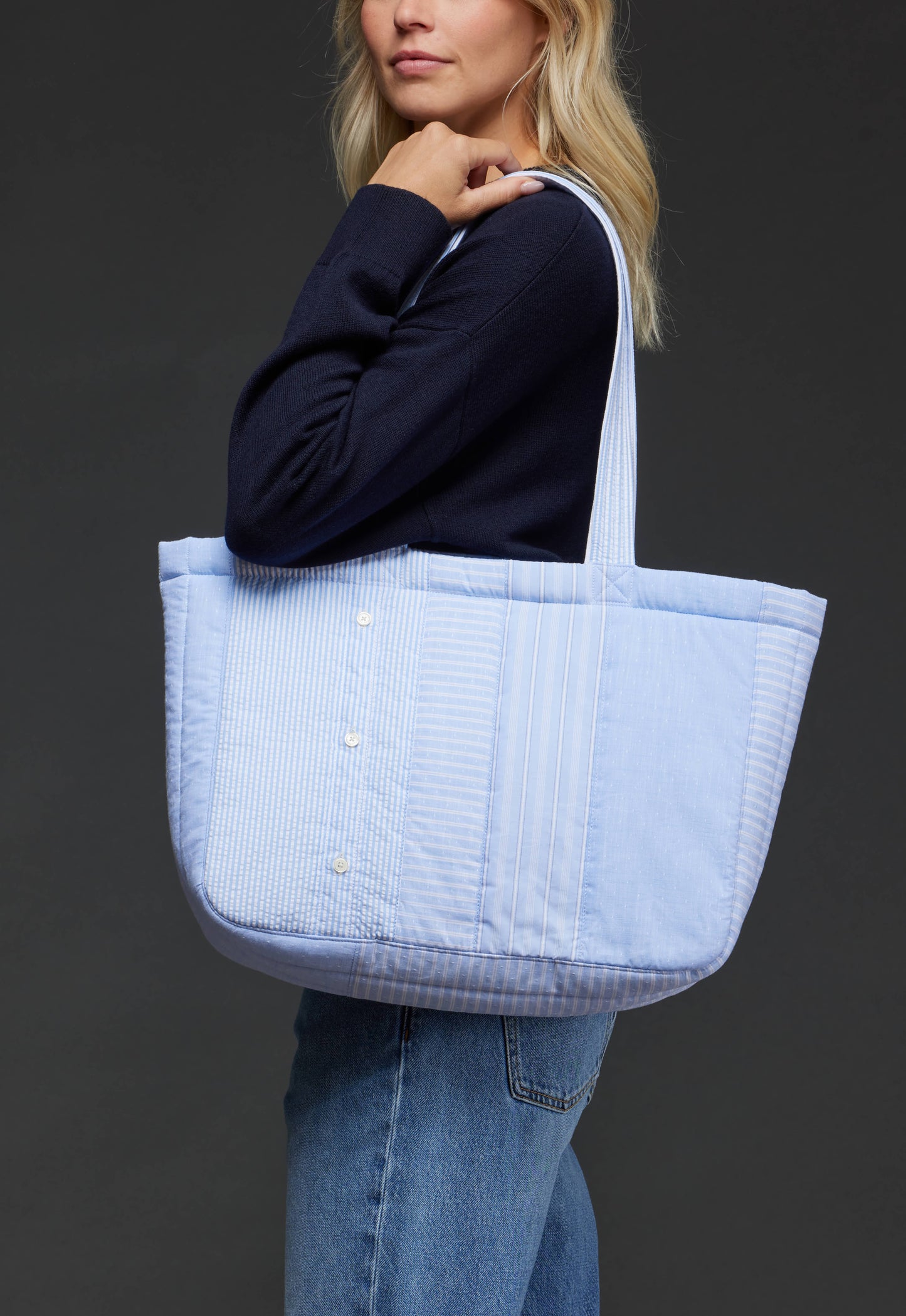 Sac cabas en patchwork de coton upcyclé Pap'Atelier