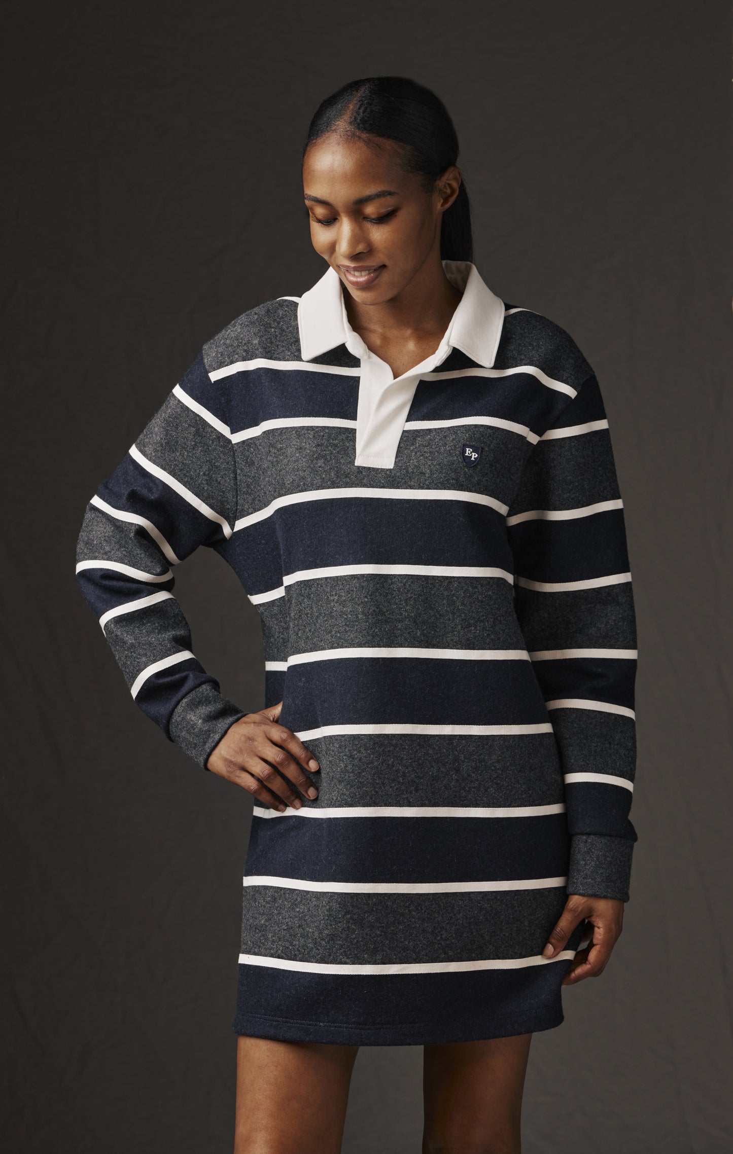 Robe maillot en laine mélangée rayée upcyclée Pap'Atelier