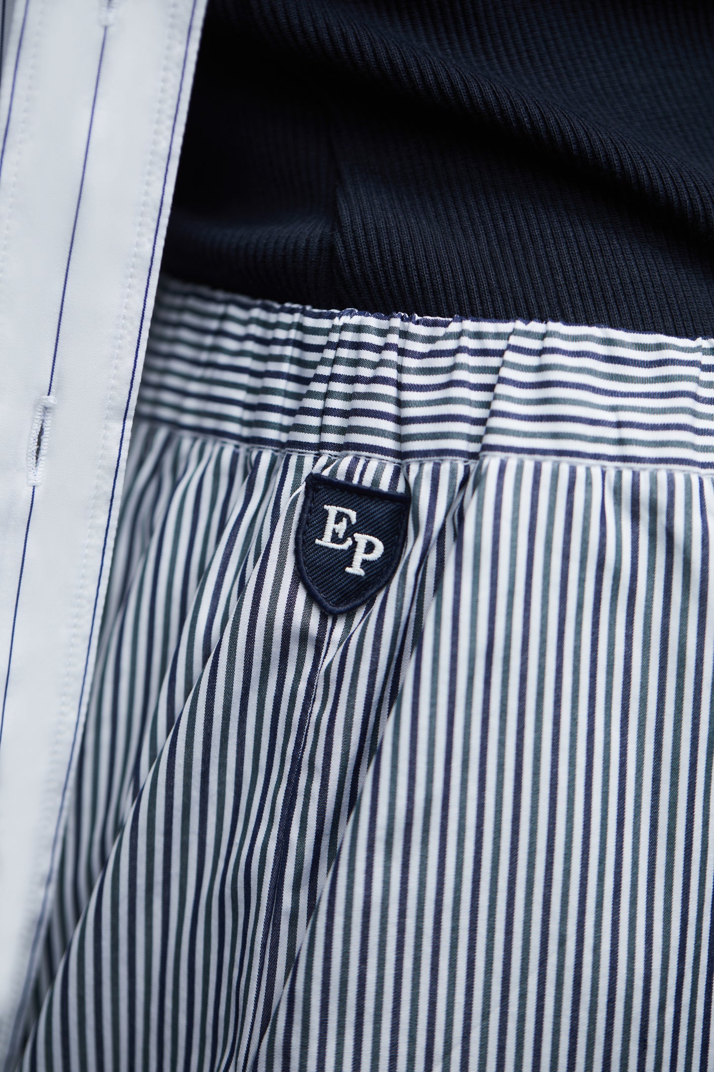 Upcycled striped cotton shorts Pap'Atelier