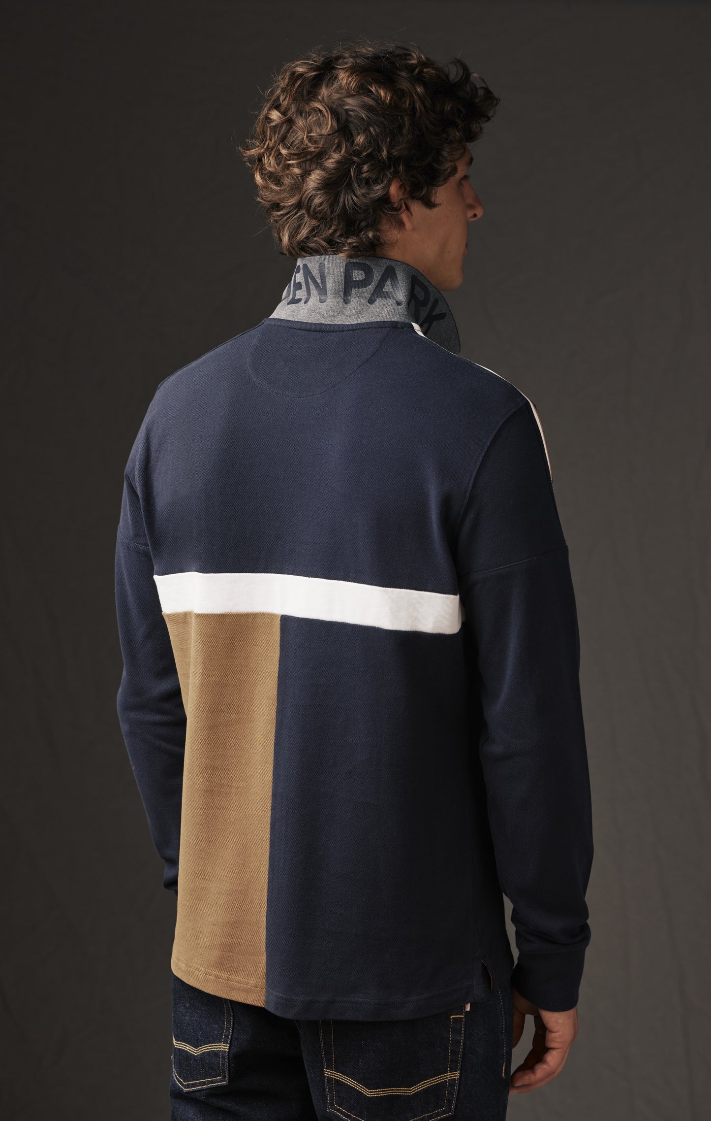 Maillot à manches longues en jersey marine upcyclé Pap'Atelier