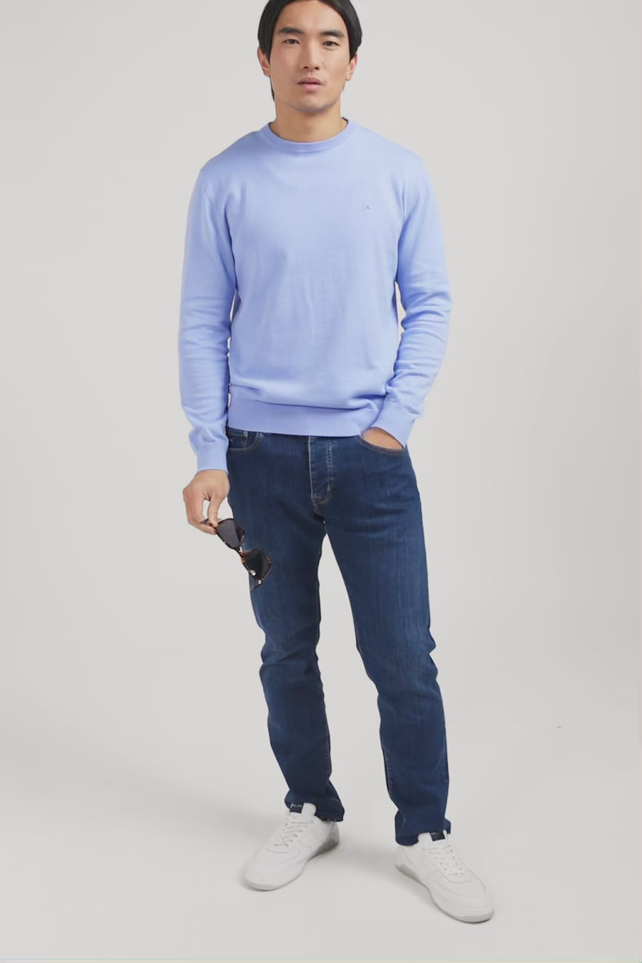 Crew light blue cotton jumper