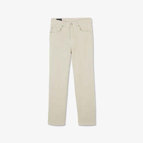 Ecru denim trousers with a 7/8th cut - Image 2