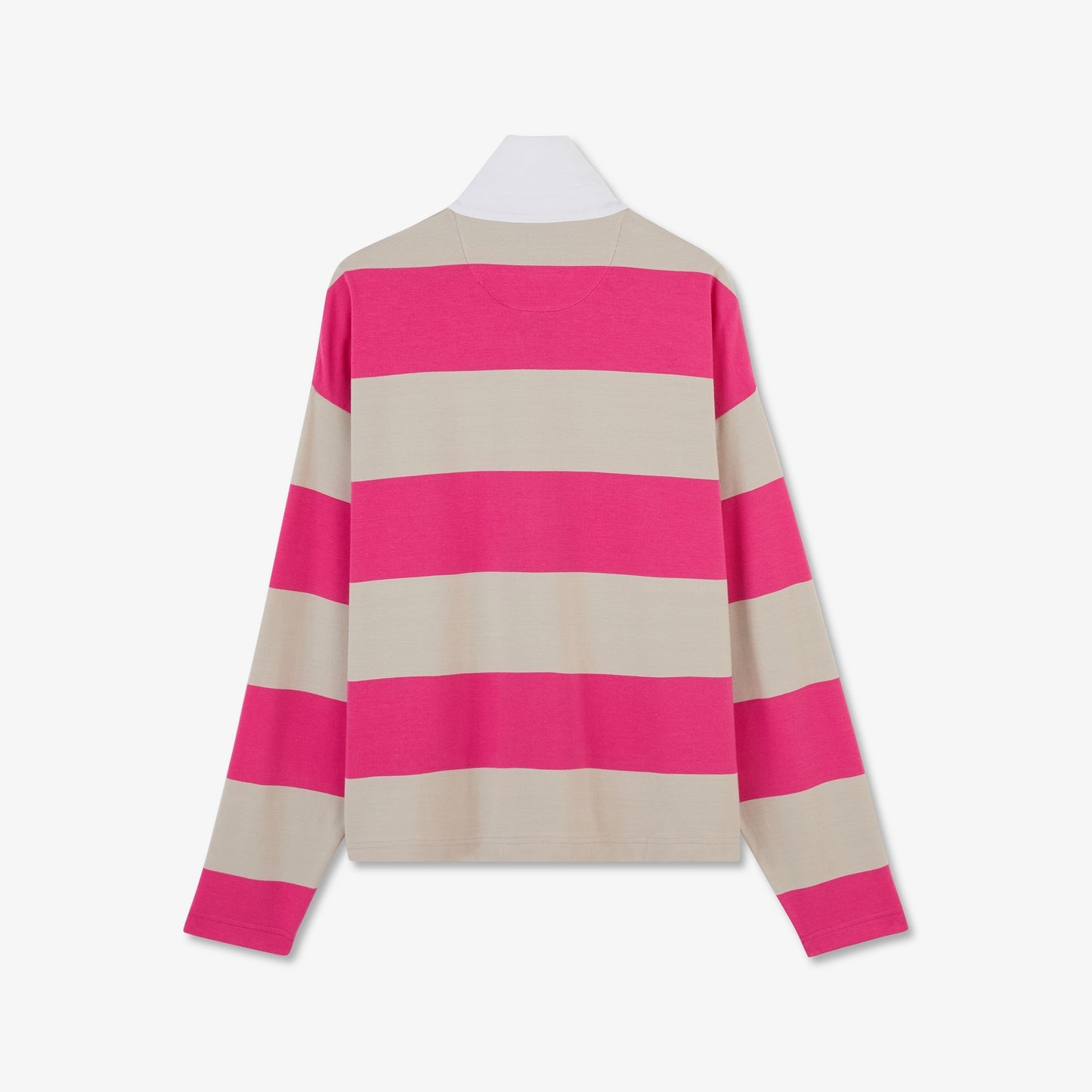 Long-sleeved rugby shirt with wide stripes