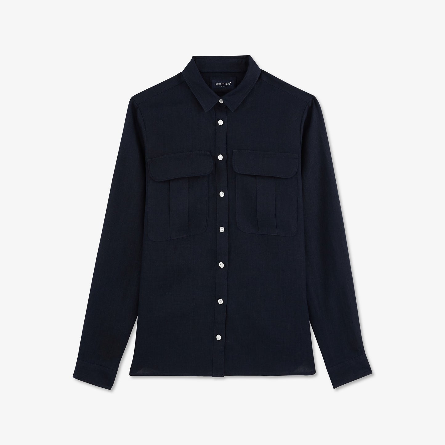 Dark blue linen blouse