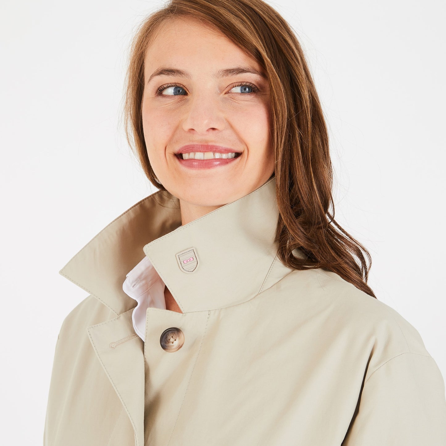 Beige raincoat with belt