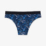 Floral print high-cut panties in dark blue