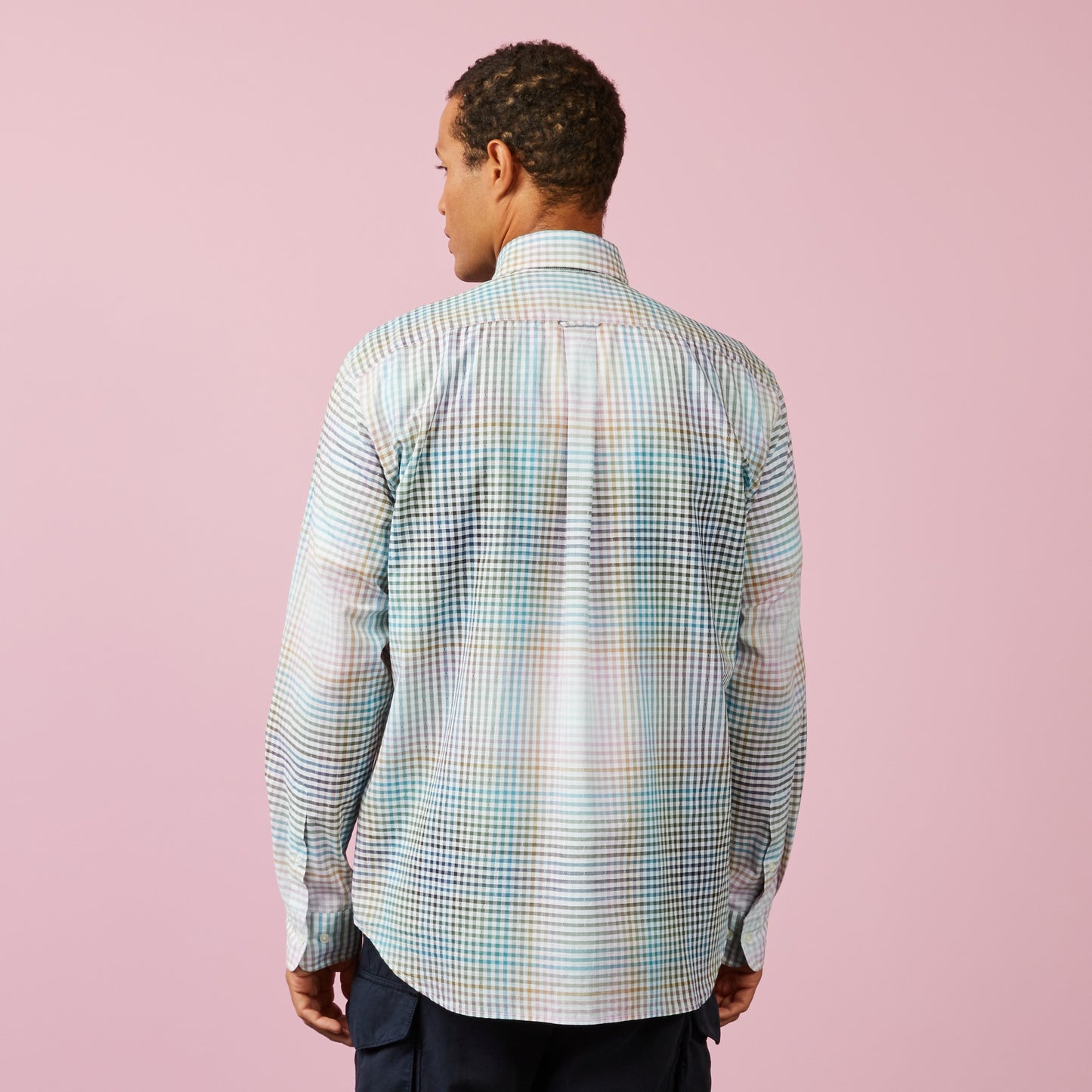 Multicolour tie dye checked shirt