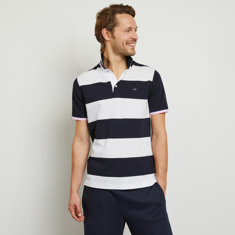 Striped short-sleeved polo - Image 3