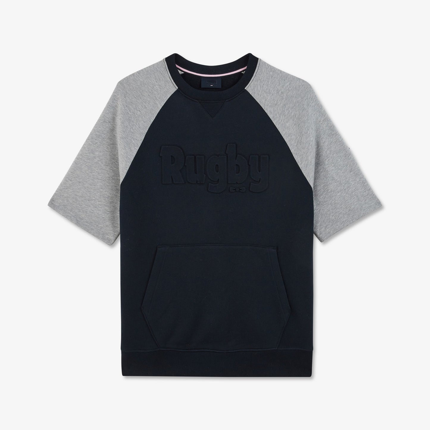 Bi-colour short-sleeved sweatshirt