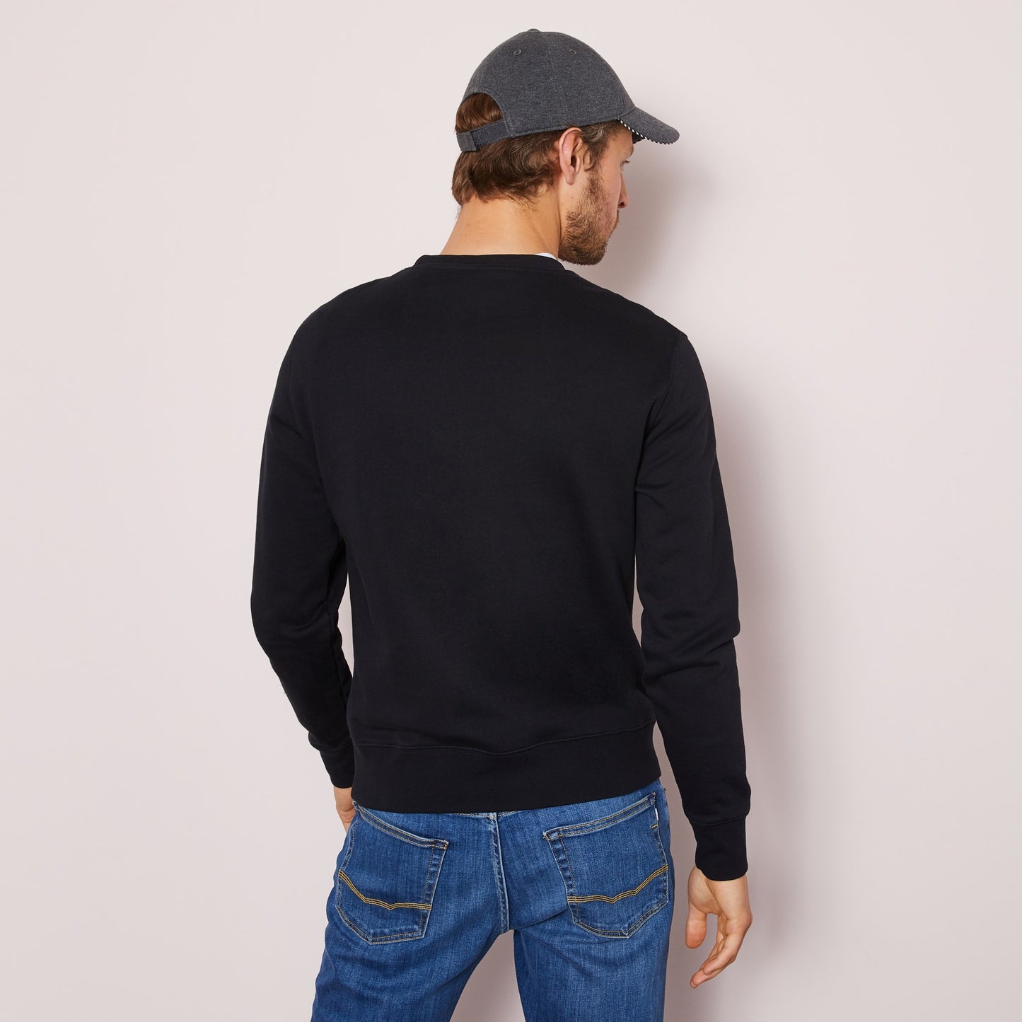Black sweatshirt with embossed logo